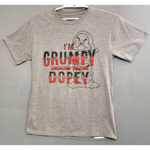 Disney Parks T-shirt Grumpy Adult Medium Gray Heathered Graphic Short Sleeves